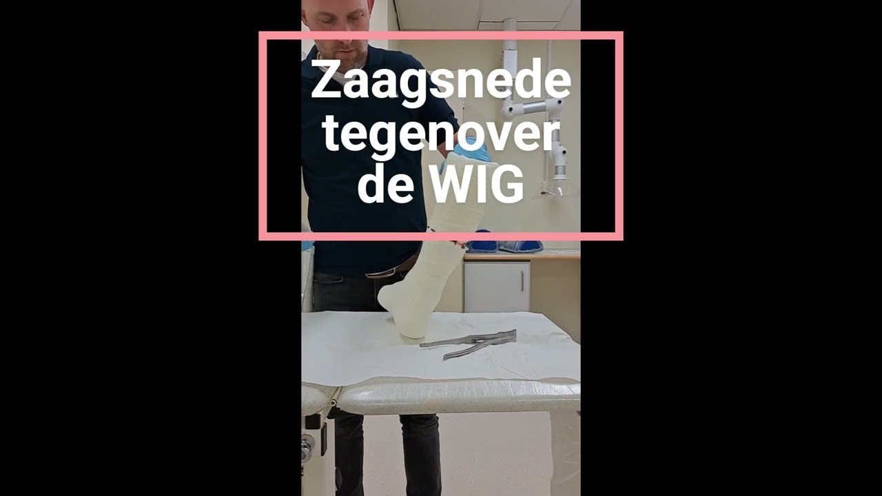 Centrale wig maken onderbeen gips