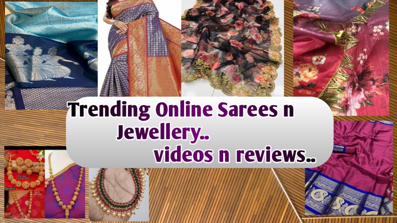 Trending Online sarees n jewellery video nreviews  #onlineshopping #onlinesarees #computerembroidery