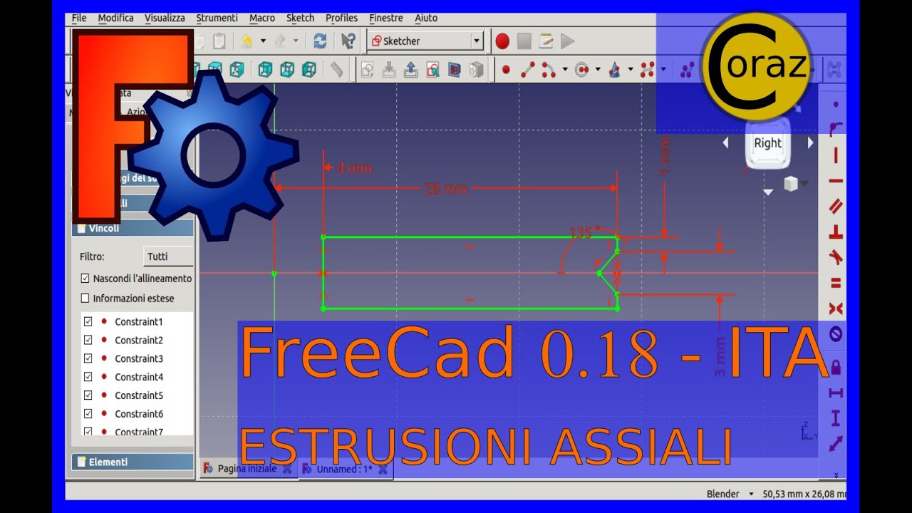 FreeCad 0.18 ITA - Tutorial #27 – ESTRUSIONI ASSIALI