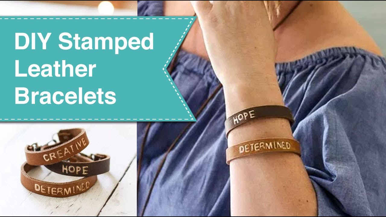 DIY Leather Word Stamped Bracelet