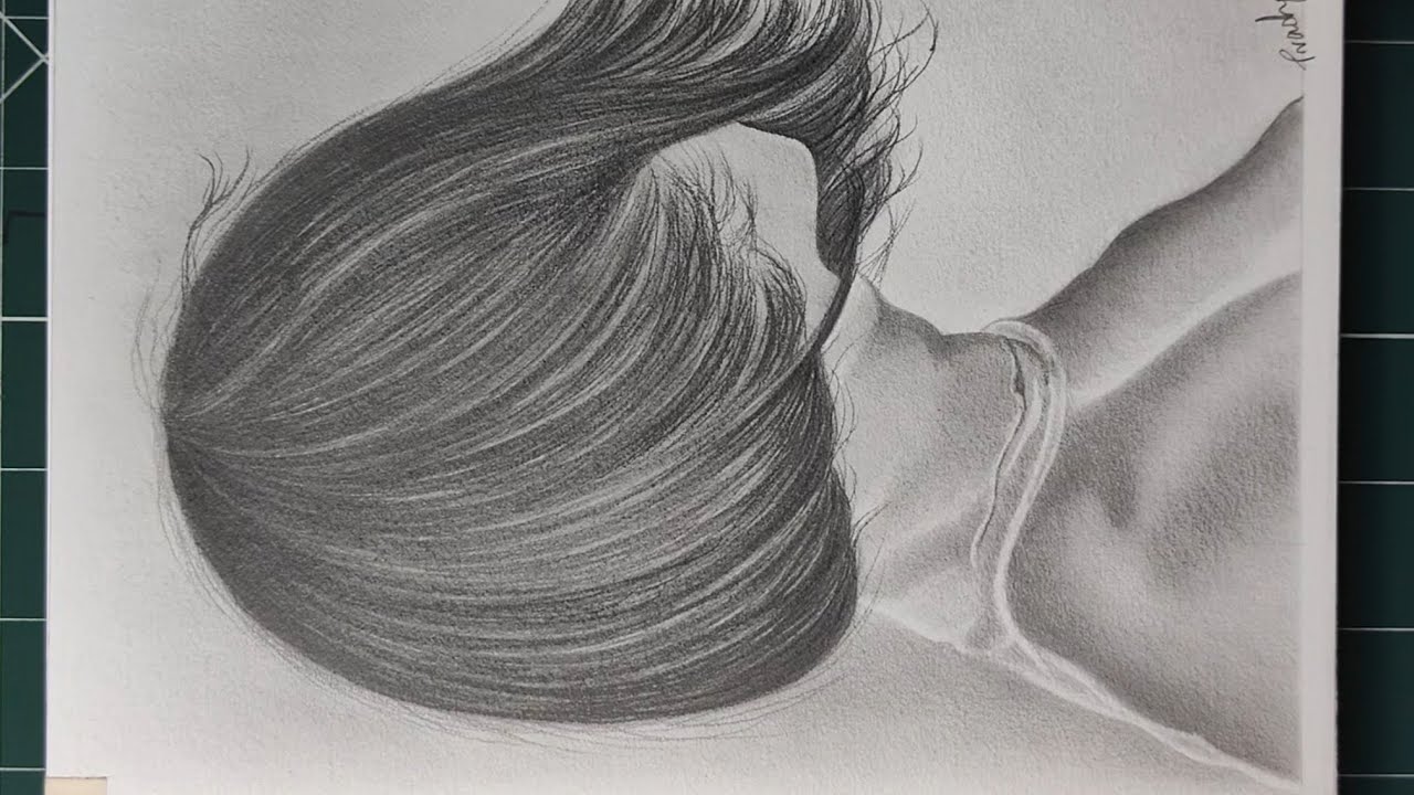 How to Draw Realistic Hair drawing in real time video for beginners step by step guide 