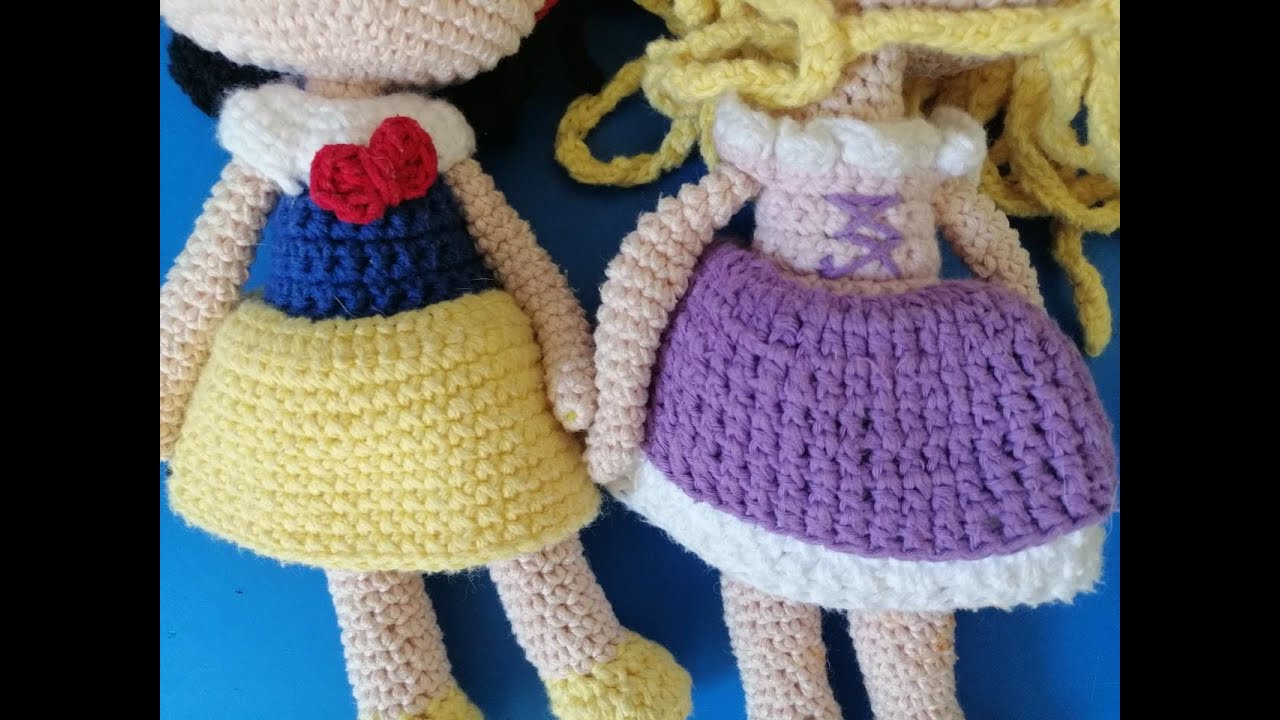 3  DIFERENTES FORMAS DE HACER VESTIDOS PARA PRINCESAS O MUÑECAS CROCHET FÁCIL