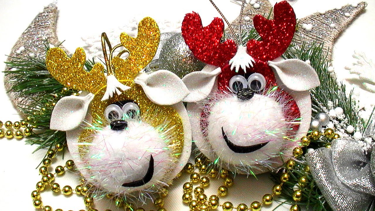 DIY Christmas decorations - Christmas ornaments glitter foam - Christmas Crafts