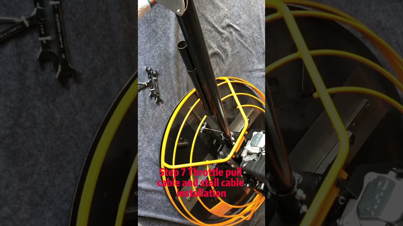 How to assemble the gasoline engine on a power trowel machine ?