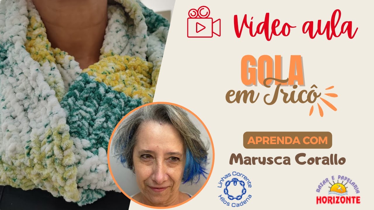 Aula Gola de Tricô com o Fio Cisne Positivo por Marusca Corallo