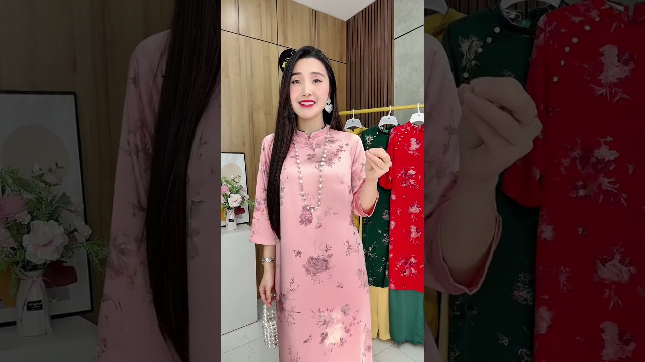 MÃ AD739 Áo Dài Trung Niên Sang Trọng Lụa Gấm Mềm Mịn Freeship 460K 0868662126 #thoitrang #aodai