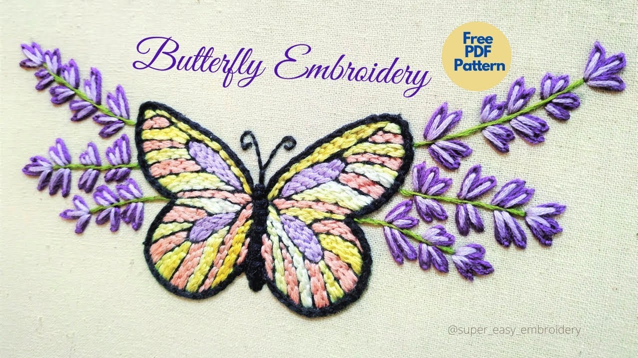 Unique Hand Embroidery Butterfly Stitches Tutorial for Beginners 🦋 Gorgeous Embroidery Design Idea 🦋
