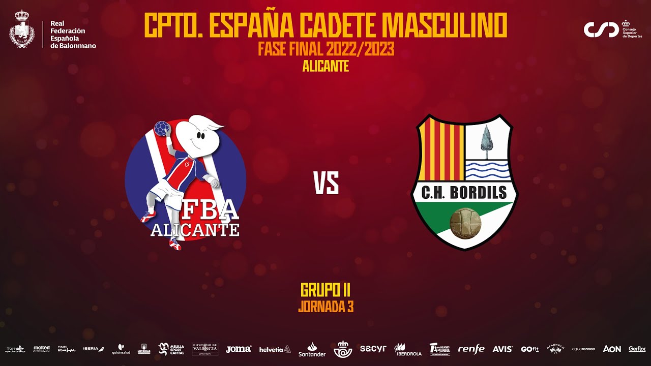 #CDECadeteBM - Masculino - Grupo II | Fundación Agustinos Alicante : Club Handbol Bordils 'Blanc'