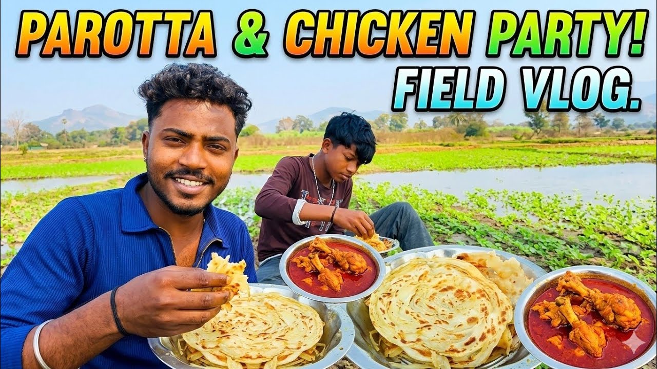 Chicken Parotta 😋 picnics || with brothers ☺ natural farming land  || #chicken #parotta 