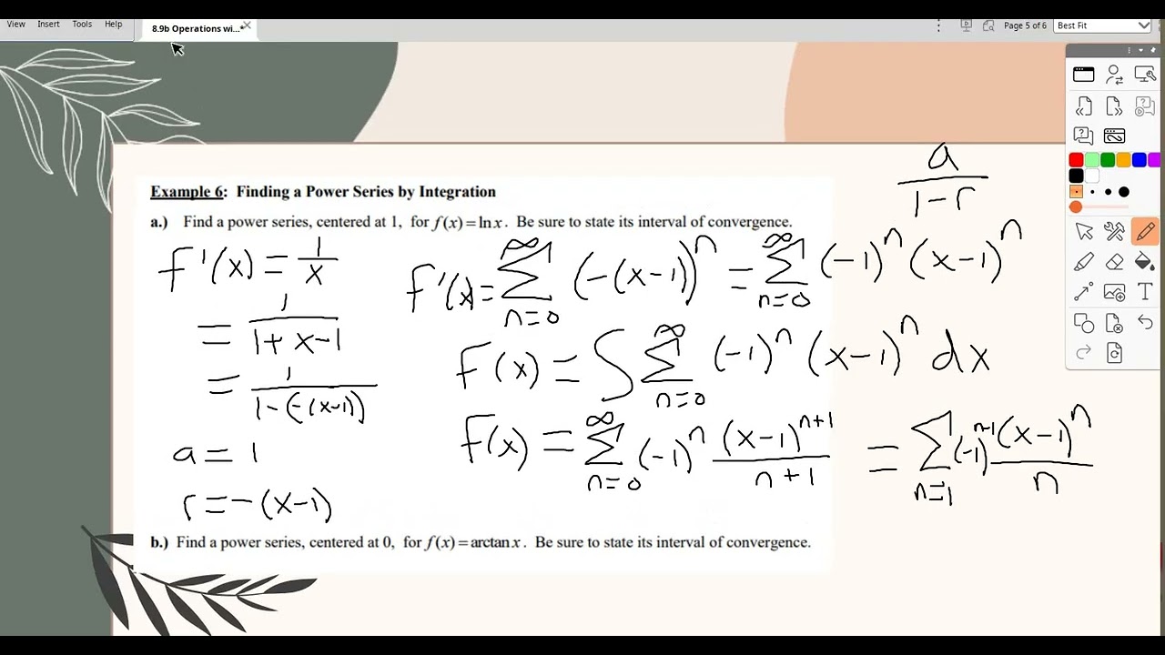 Integrating Power Series