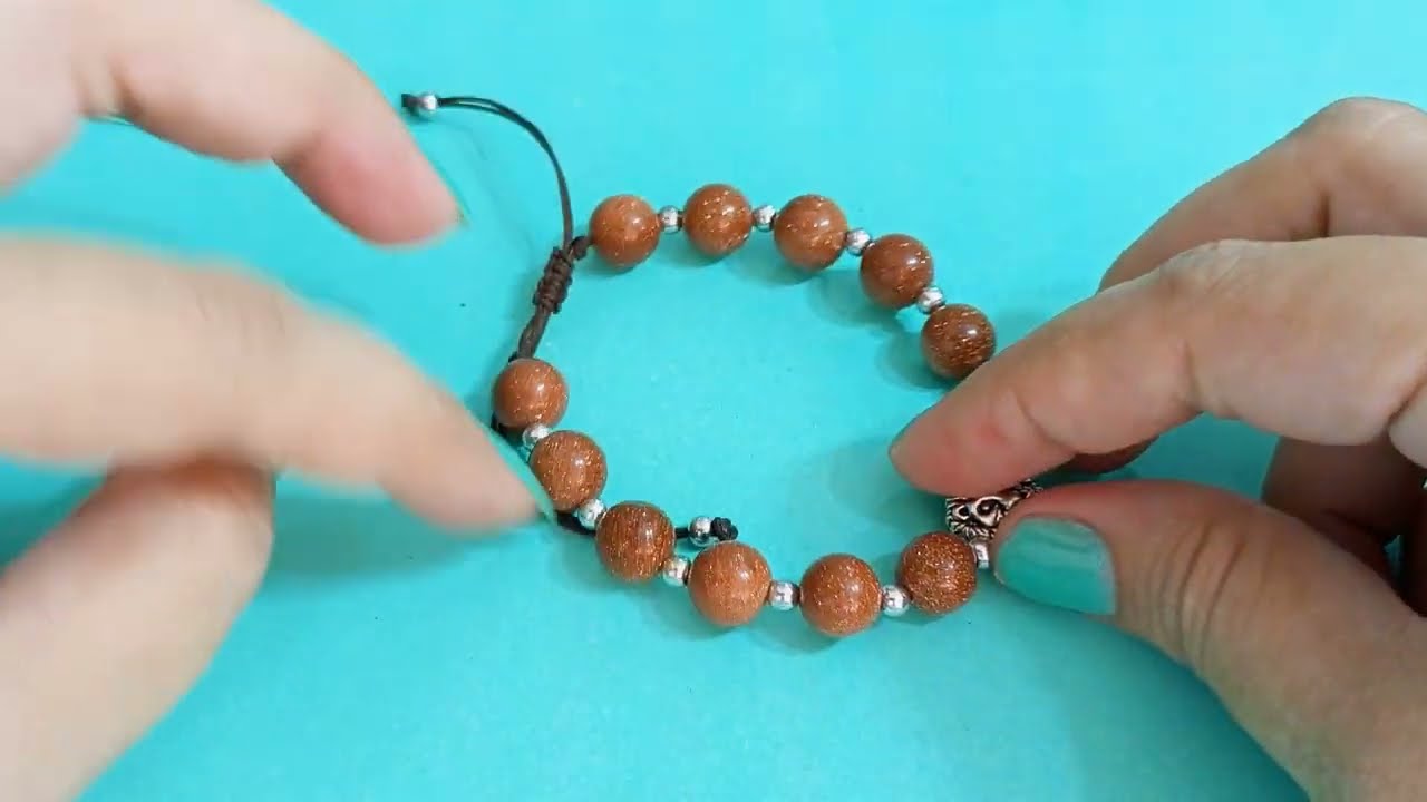 Gana dinero aprendiendo hacer pulsera para hombre con piedras naturales estilo leon