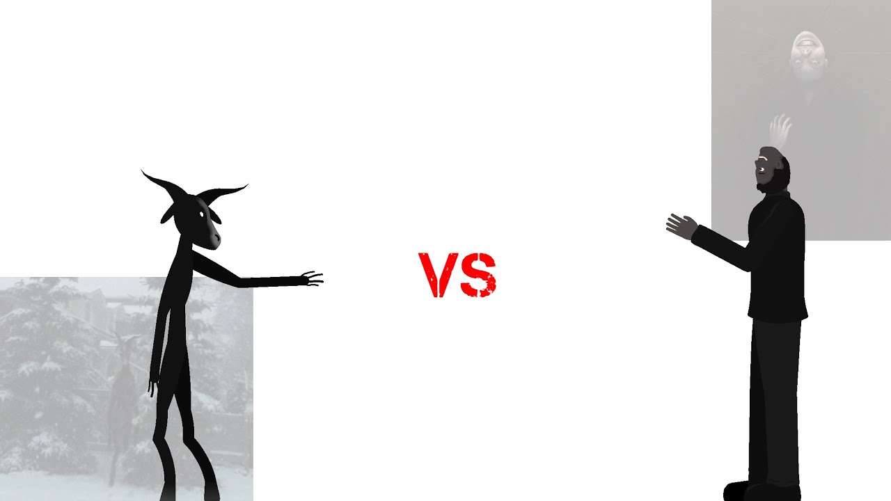 The Man With The Upside-Down Face VS The Black Deer