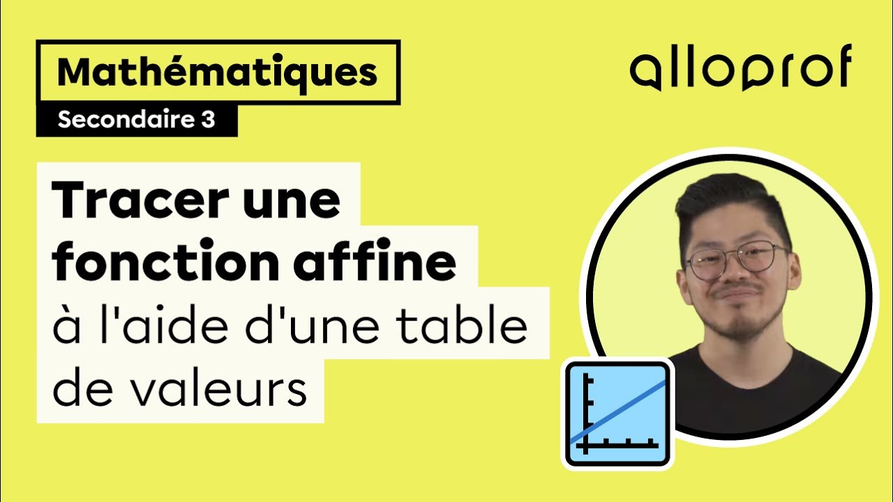 Tracer une fonction affine à l’aide d’une table de valeurs | Mathématiques | Alloprof