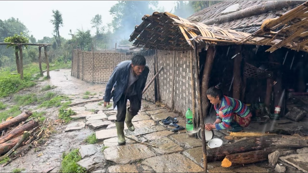 rainy day raining days rains session village life of nepal rain village rains days village longvideo