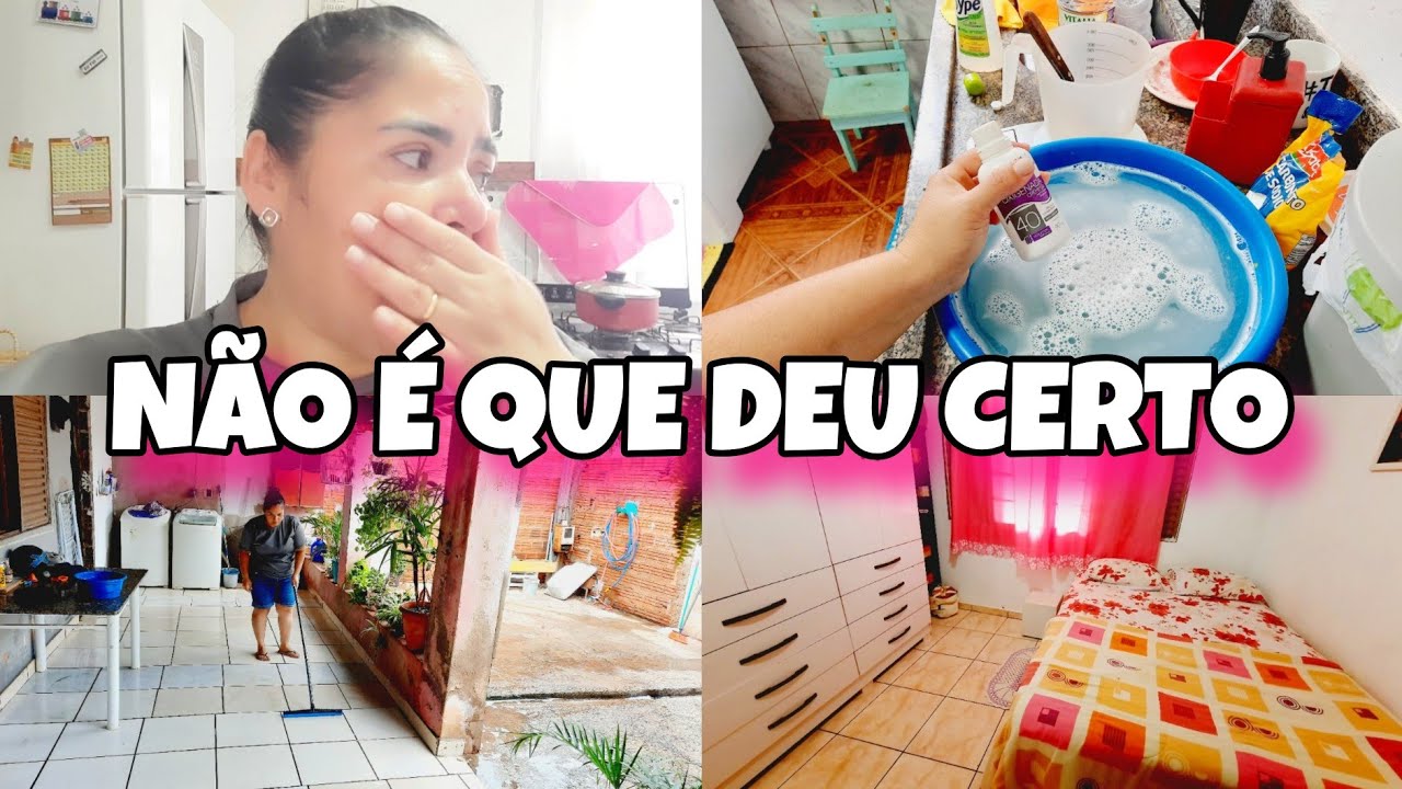 VI NA INTERNET E RESOLVI TESTAR/ LAVEI A ÁREA EXTERNA, ORGANIZEI A CASA AGUEI AS PLANTAS