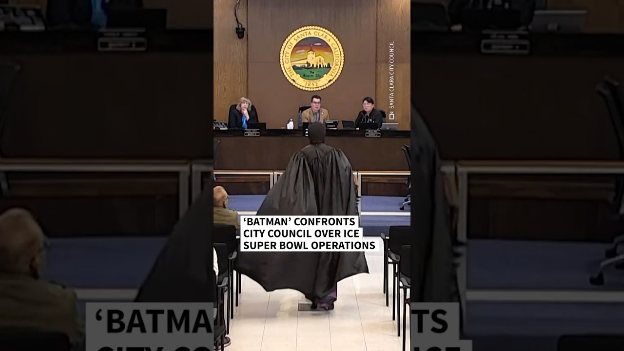 ‘Batman’ confronts city council over ICE super bowl operations