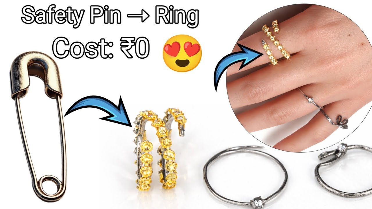 SAFETY PIN RING.[Diamond Ring Craft]craft ideas.safety pin ring