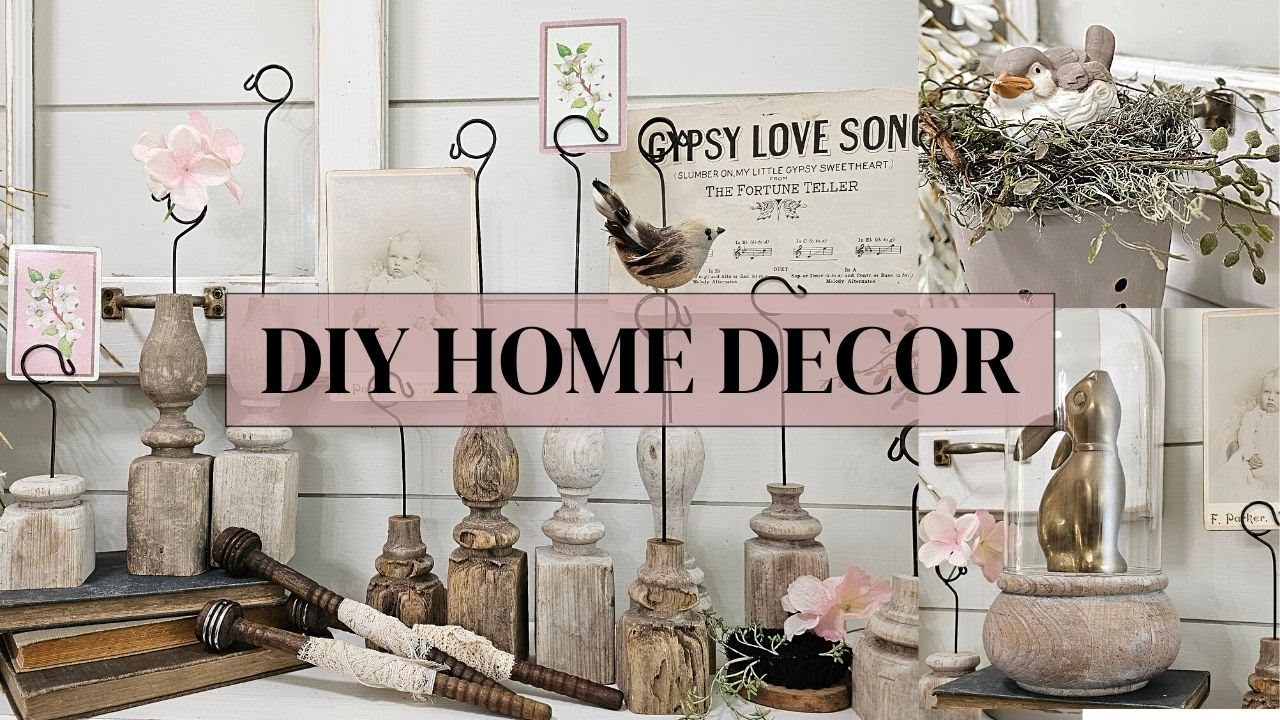 creating unique pieces of home decor from thrift store items • rustic wooden picture holders