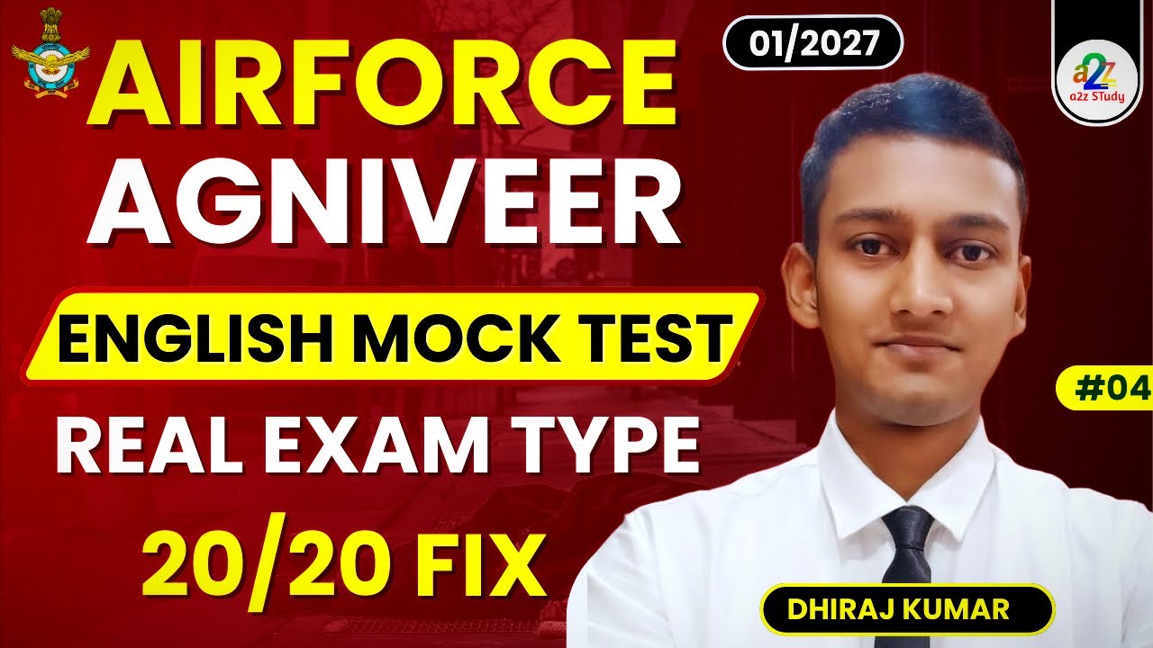 Airforce Agniveer English Mock Test 4 For 01/2027 Batch | Airforce Group X Y English Practice Set