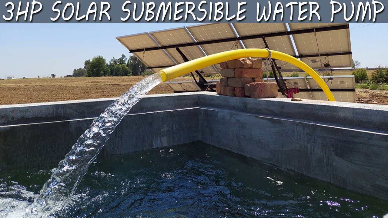 Solar Submersible Water Pump | 3Hp 3phase Solar Submersible Pump | 12 Solar Panels 5.5Kw Inverter