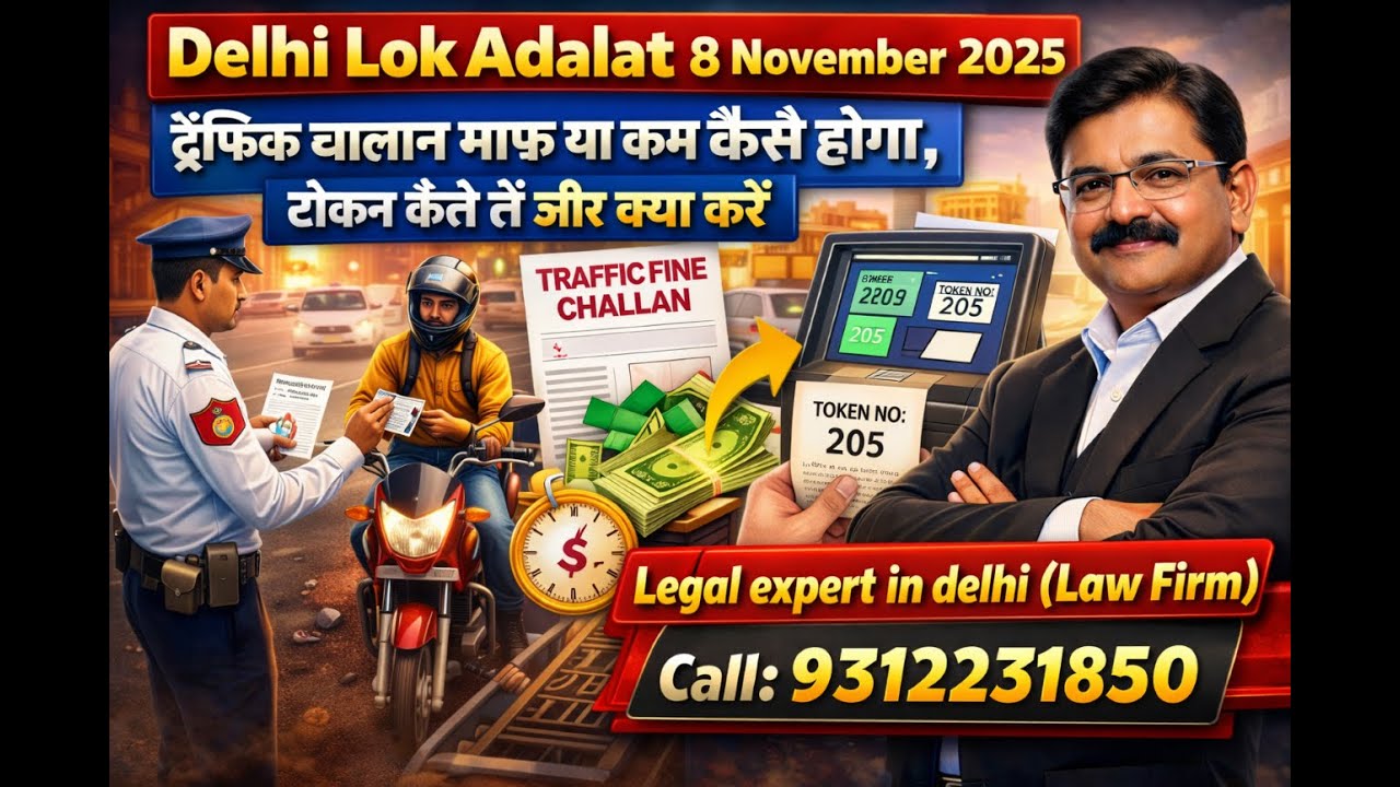 “Delhi Lok Adalat 8 November 2025, ट्रैफिक चालान माफ़ या कम कैसे होगा , टोकन कैसे लें और क्या करें”