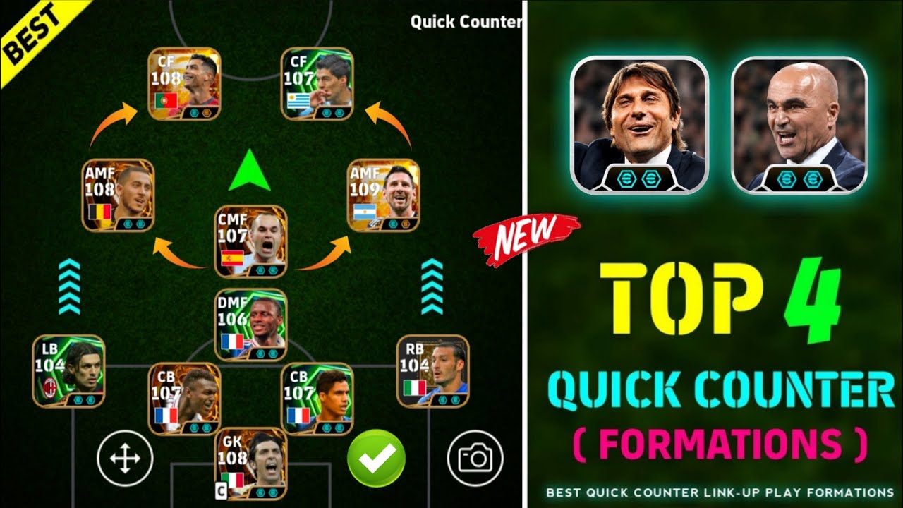 Топ-4 лучших тактических схемы для быстрой контратаки в eFootball 2027 🔥 | Лучшая схема eFootball...