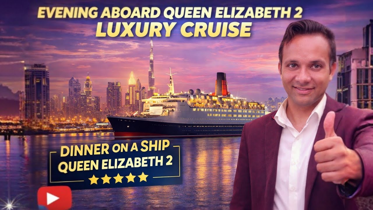 Queen Elizabeth 2 Dubai Experience 🇦🇪 | Luxury Dinner, Cruise & History