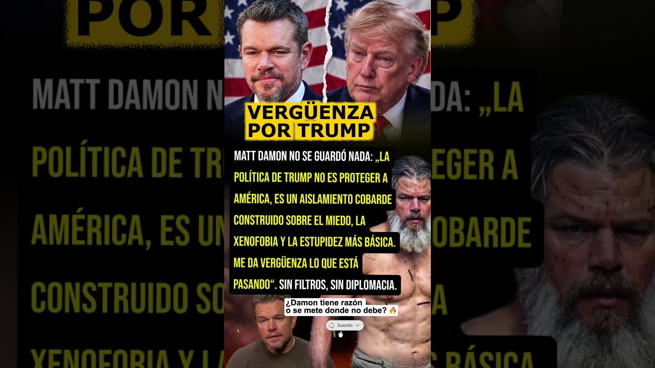 M&Uacute;SICA Matt Damon ATACA pol&iacute;tica de TRUMP 😱 #MattDamon #Trump #news #politica