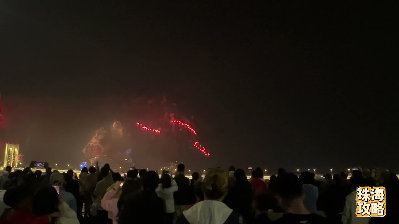 澳门春节烟花演出珠海场景观看现场