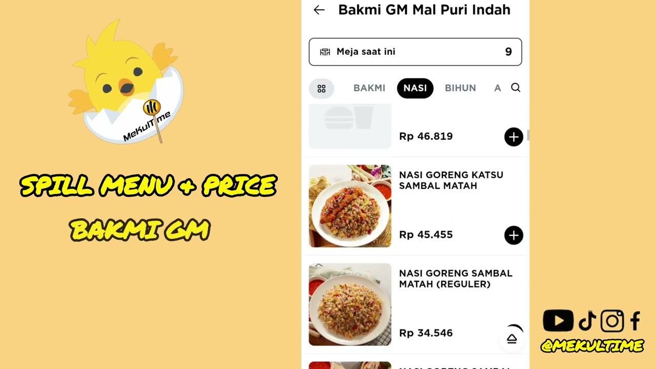 Spill Menu & Pricelist Bakmi GM #spillharga #menuandpricebakmigm #bakmigm #mekultime