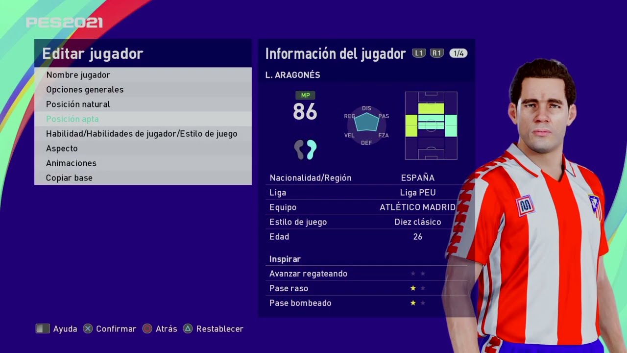 Luis Aragonés Suárez - PES Clasico (Face, Body& Stats)
