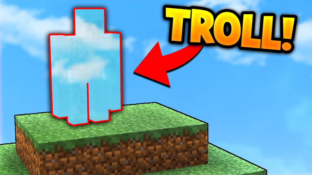 BEST MINECRAFT BED WARS INVISIBLE TROLL!