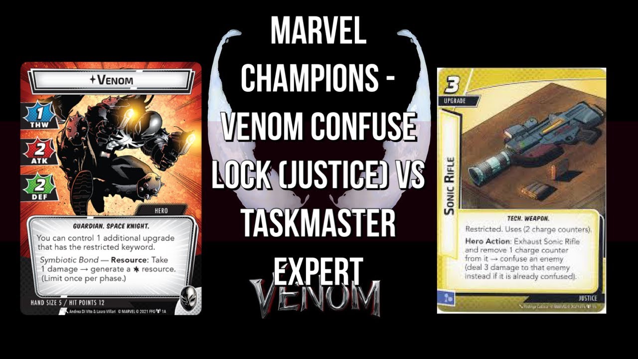 Marvel Champions - Venom Confuse Lock (Justice) Vs Taskmaster Expert