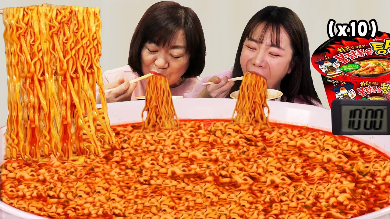 Корейская острая лапша быстрого приготовления большого размера Eatingshow with Mother ㅣSamyang Ramen