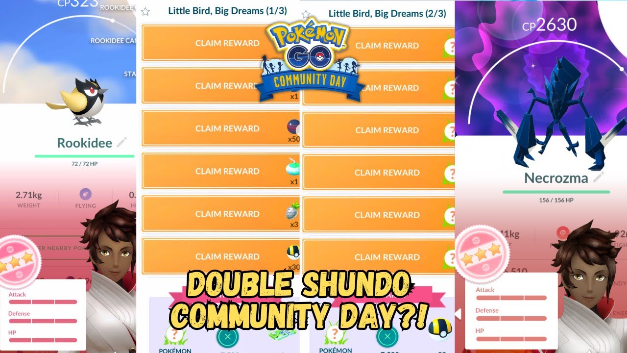 *UNREAL COMMUNITY DAY LUCK!* 2 SHUNDO CHECKS & SHUNDO NECROZMA?? Rookidee Community Day Pokemon Go!