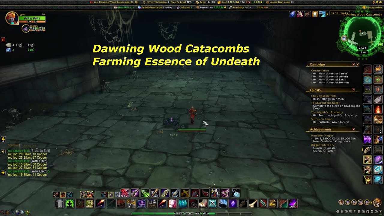 Dawning wood catacombs Farming Essence of Undeath