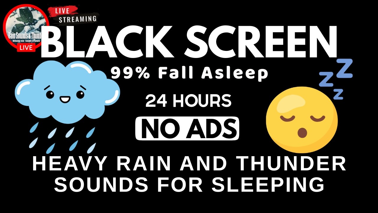 🔴 Defeat Insomnia in 3 Minutes ⛈️ Relaxing Rainstorm to Help You Sleep Deeply All Night No Ads