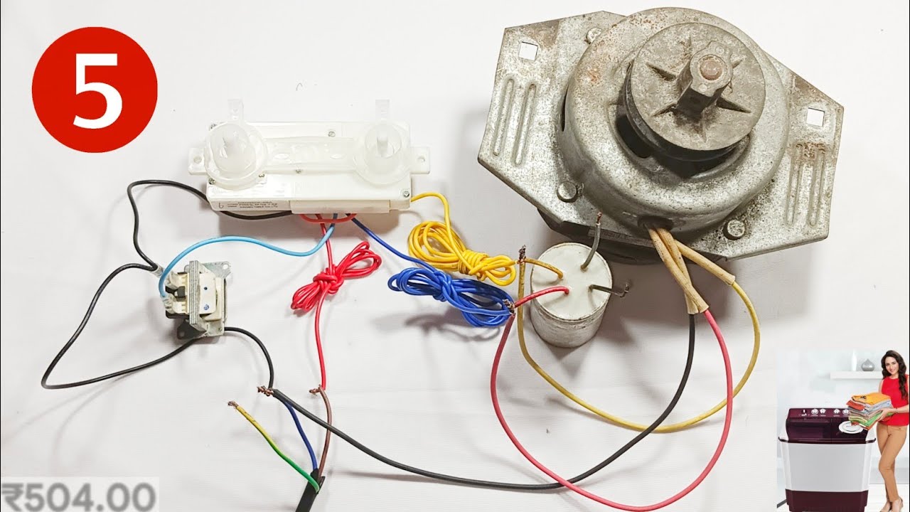 5 Wire Dual Timer Full Connection Step By Step In Hindi ✅ | Washing Machine 5 Wire Dual Timer ₹504