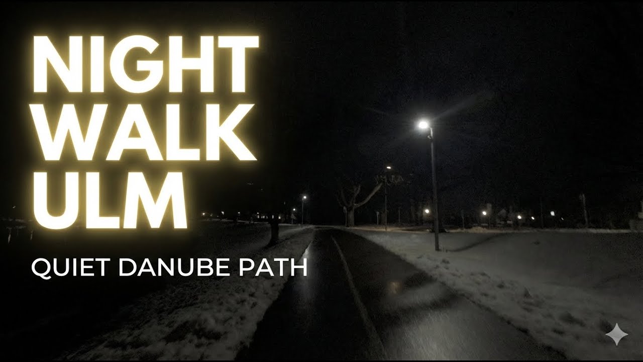 Ulm at Night: Late Night Walk by the Danube River | 4K POV