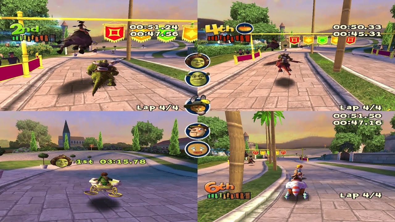 Shrek Smash n' Crash Racing - Mirrored Tournament (Default AI Characters Only - Gamecube/Dolphin)