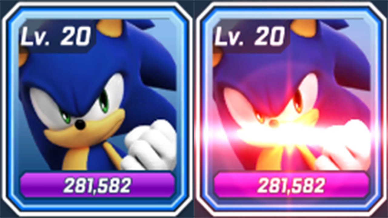 Новое обновление Sonic Forces Mobile — оригинальный Соник улучшен до максимального уровня (20) и ...