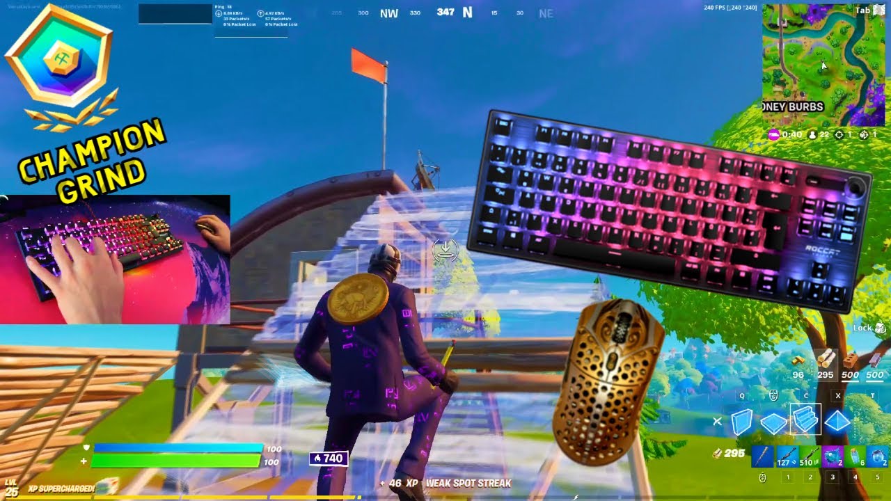 Roccat Vulcan TKL Pro ASMR Chill🤩Satisfying Gameplay Keyboard Fortnite 240 FPS Smooth 4K