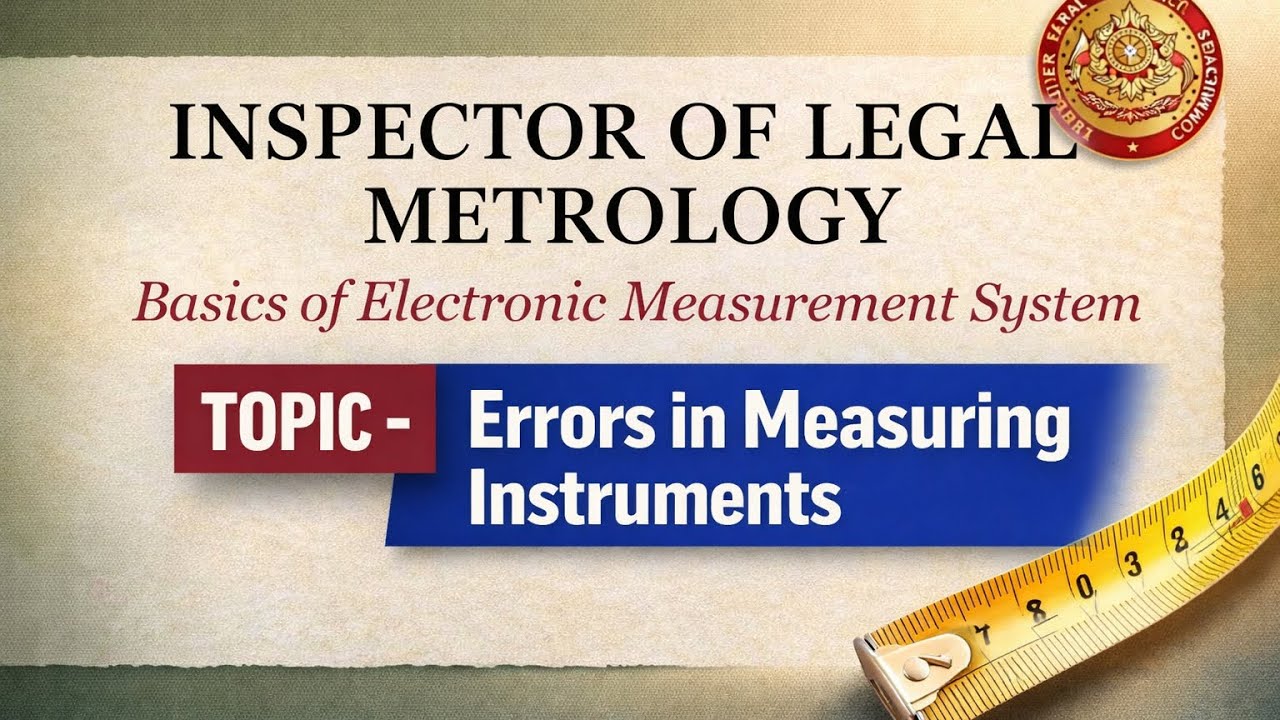 Errors In Measuring Instruments| INSPECTOR OF LEGAL METROLOGY| Class and Solved questions