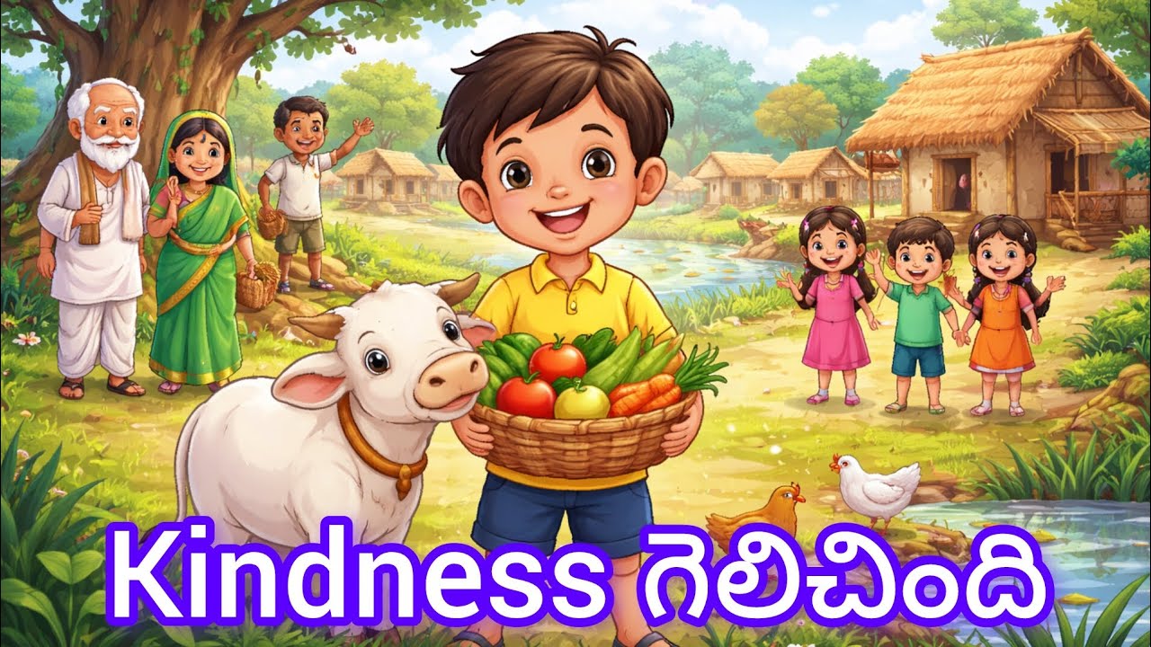 Kids Moral Story Telugu | Sharing Brings Happiness | Village Story #stories #telugustories #kathalu 