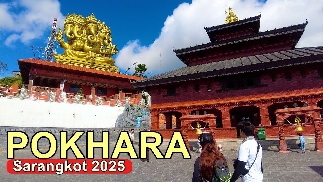 Sarangkot, Pokhara Tour 2082🇳🇵 - 4K Virtual Walk Around Most Popular Viewpoint in Pokhara, Nepal