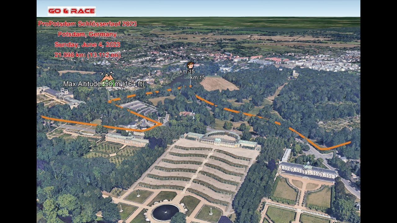 ProPotsdam Schlösserlauf 2023: fly over the race path!