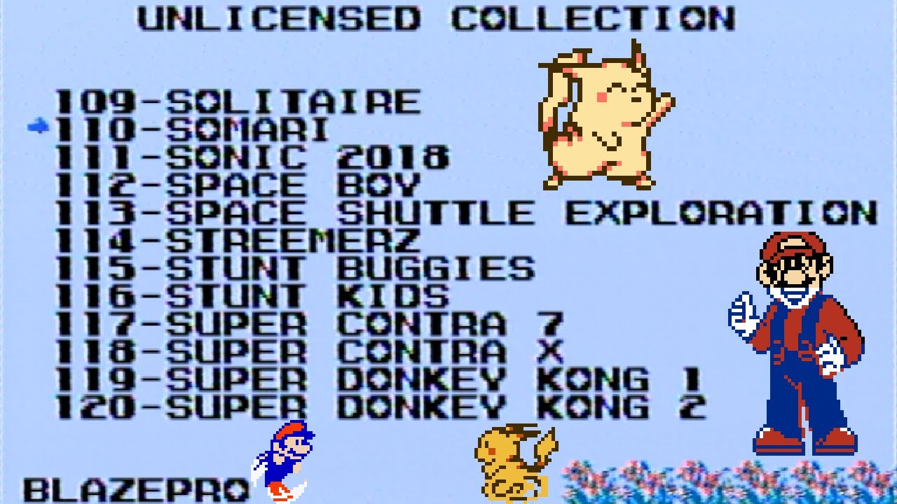 Unlicensed Collection 142-in-1 Multicart - All Games Showcase (Famiclone Hardware)