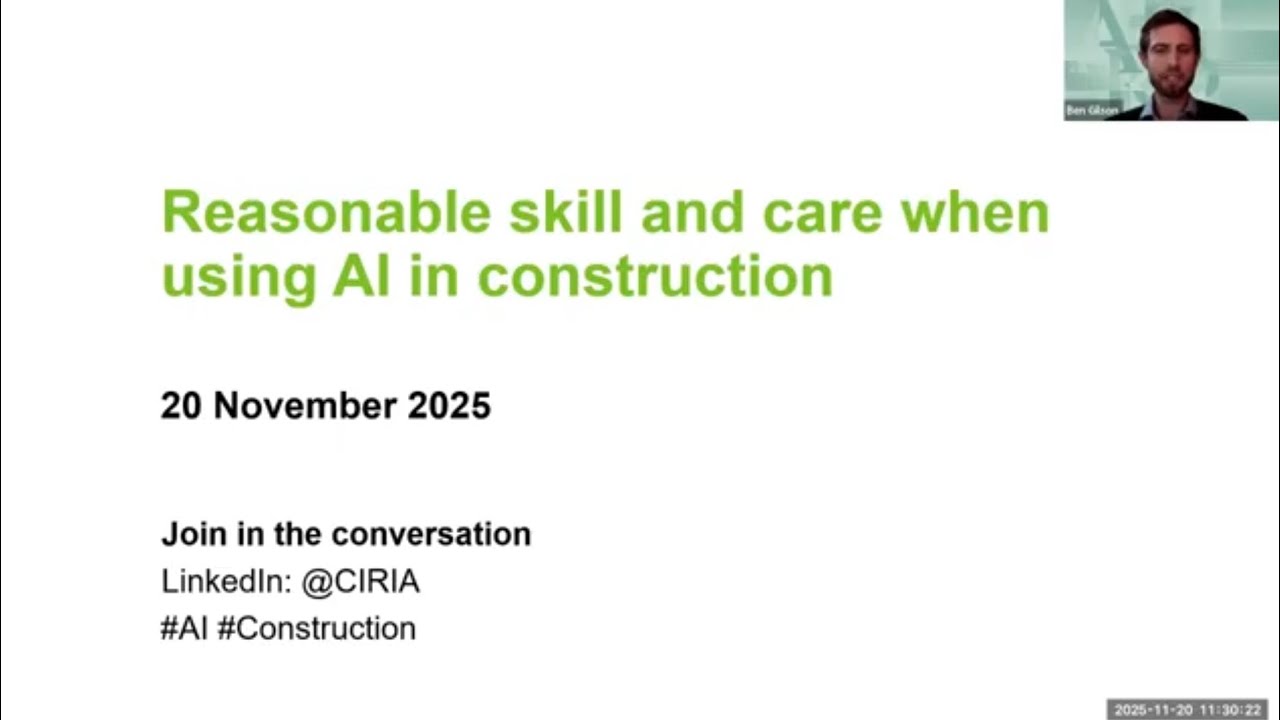 Reasonable skill and care when using AI in construction