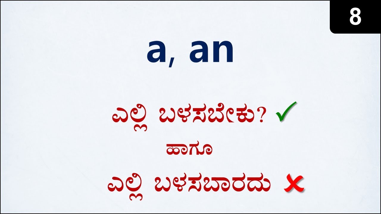 Class 8 - RULES for using A - AN properly
