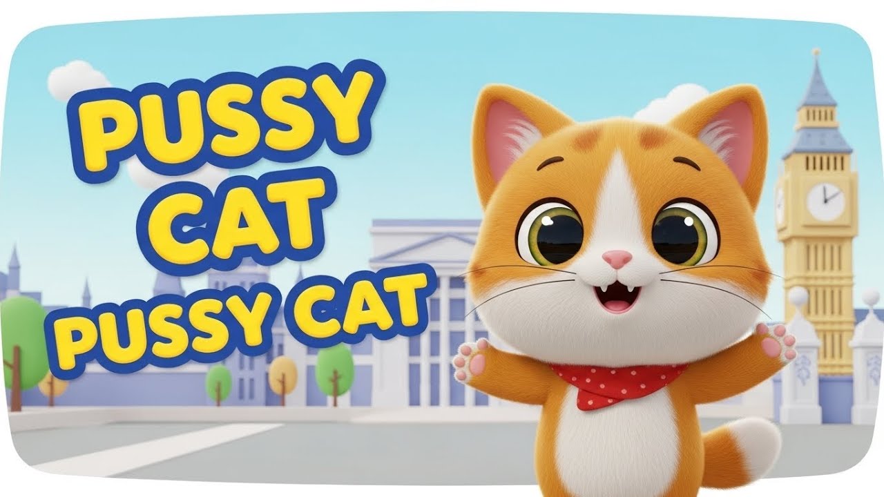 Pussy Cat Pussy Cat Song | Cute Cartoon Nursery Rhymes for Babies & Toddlers#kidslearning #viral